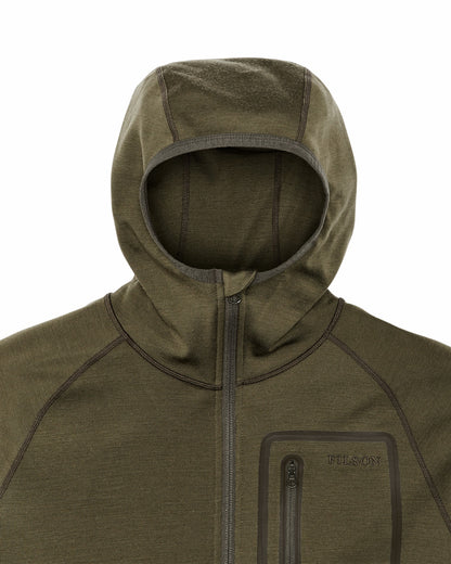 Filson Men 400g Merino Wool Hoodie - Dark Olive