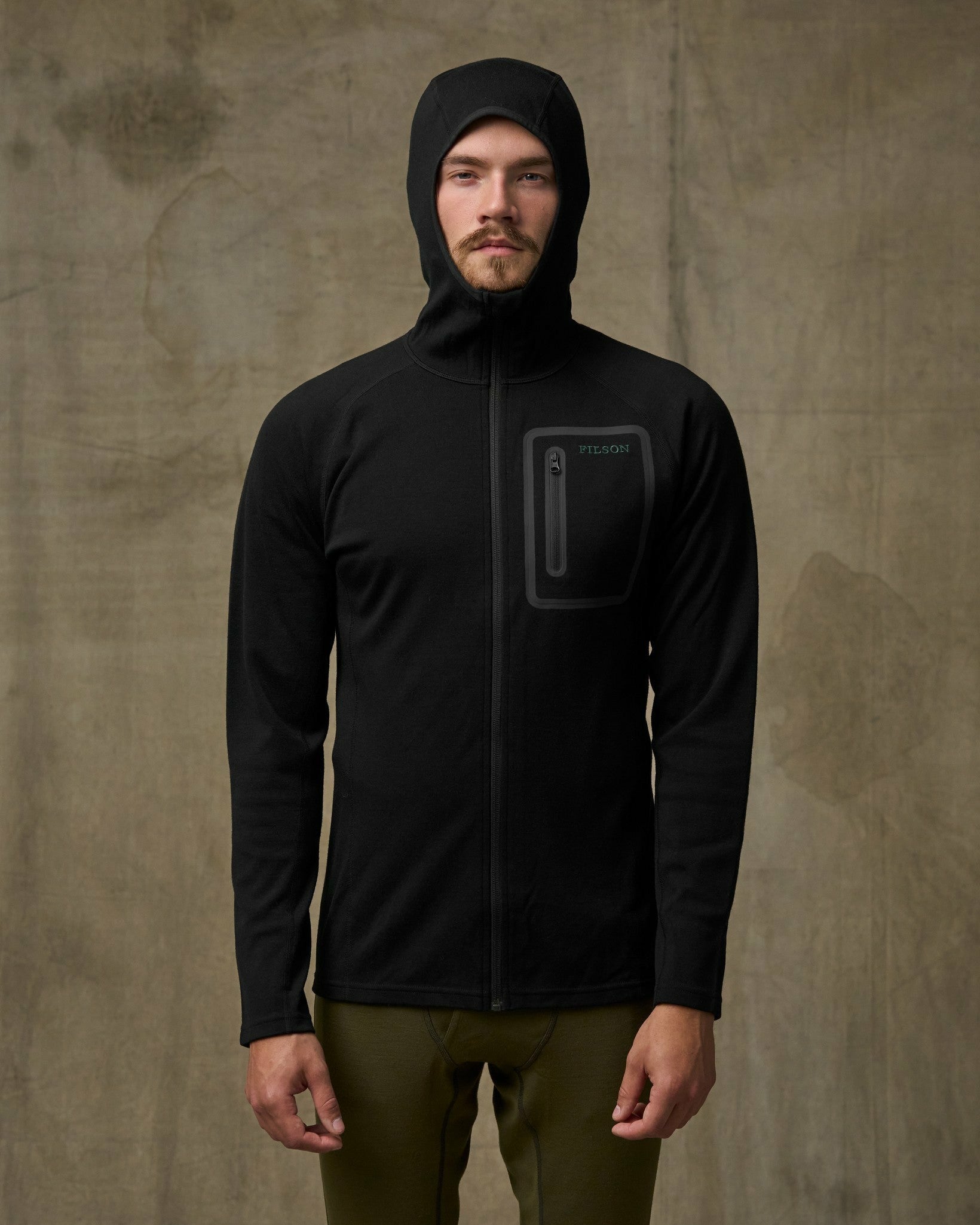 Filson Men 400g Merino Wool Hoodie - Black