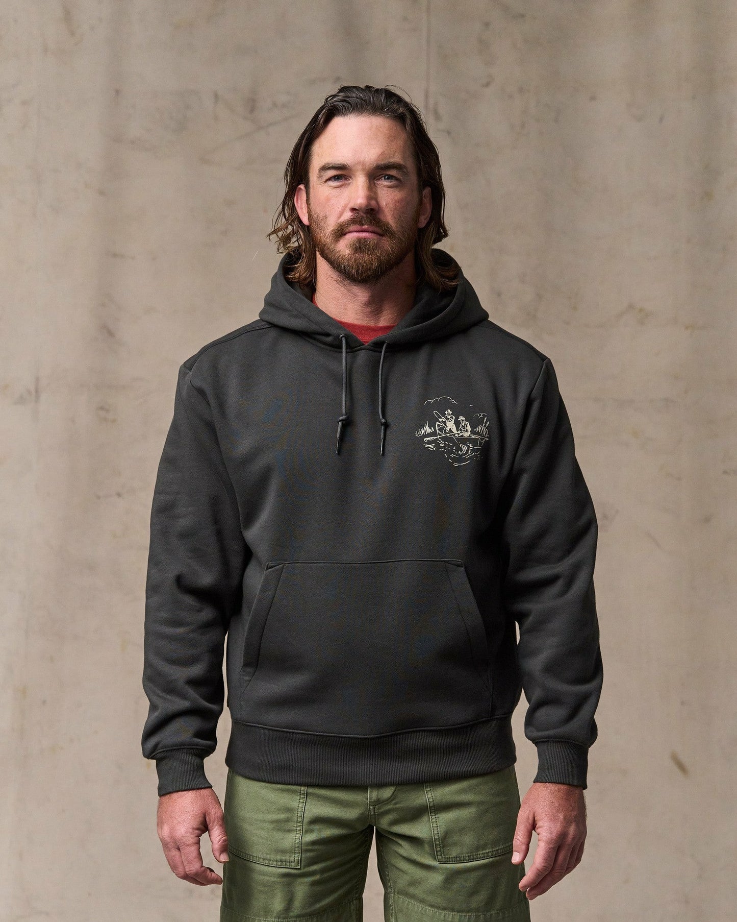 Filson Men Trout Graphic Hoodie - Faded Black