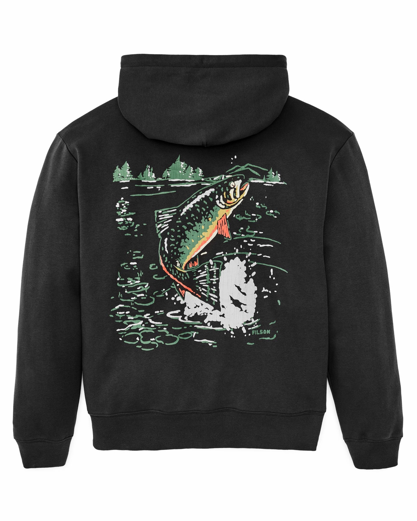 Filson Men Trout Graphic Hoodie - Faded Black