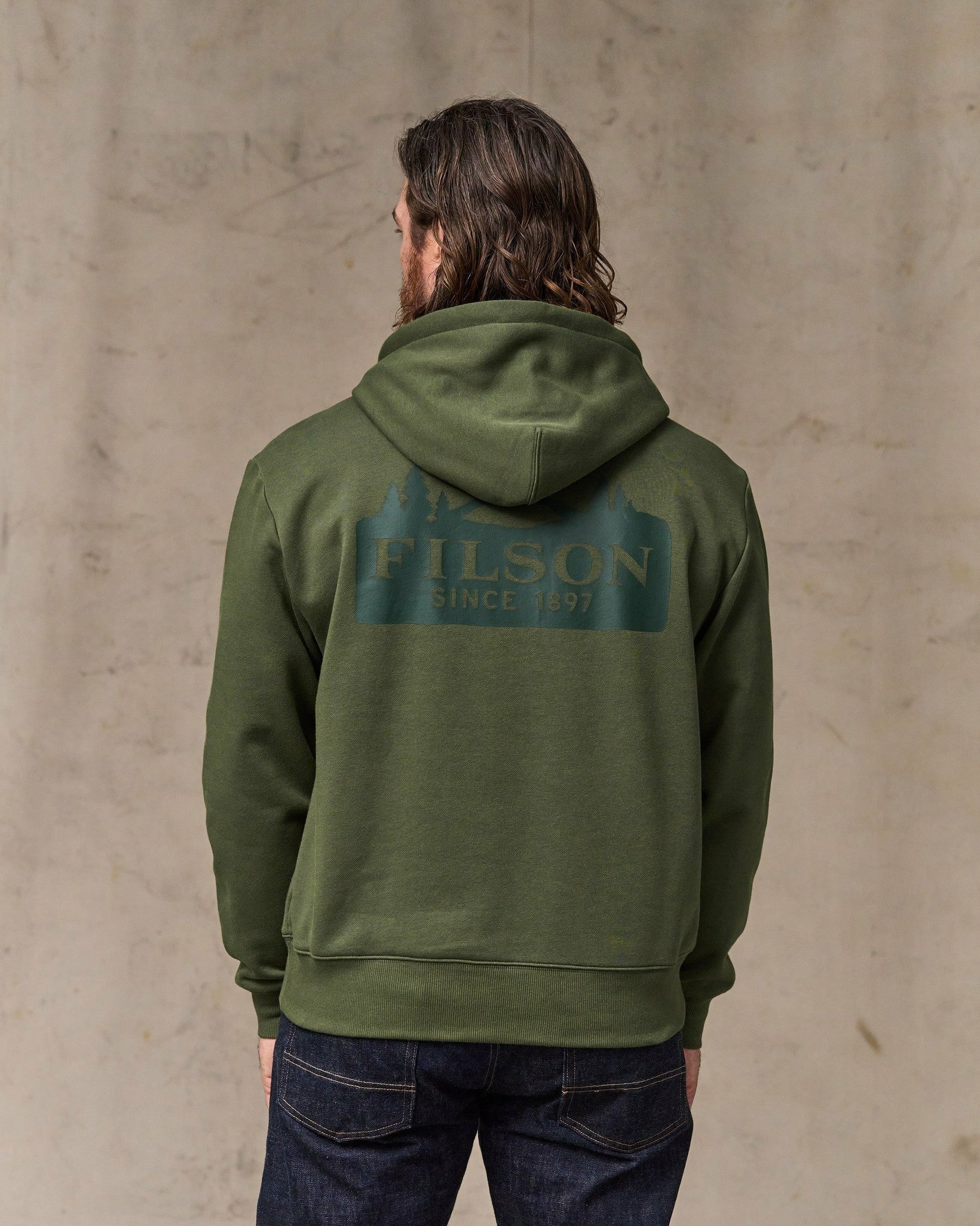 Filson Men Scenic Graphic Hoodie - Surplus Green