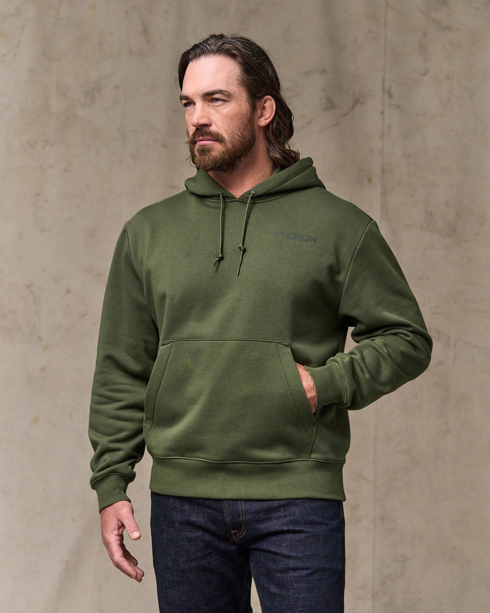 Filson Men Scenic Graphic Hoodie - Surplus Green