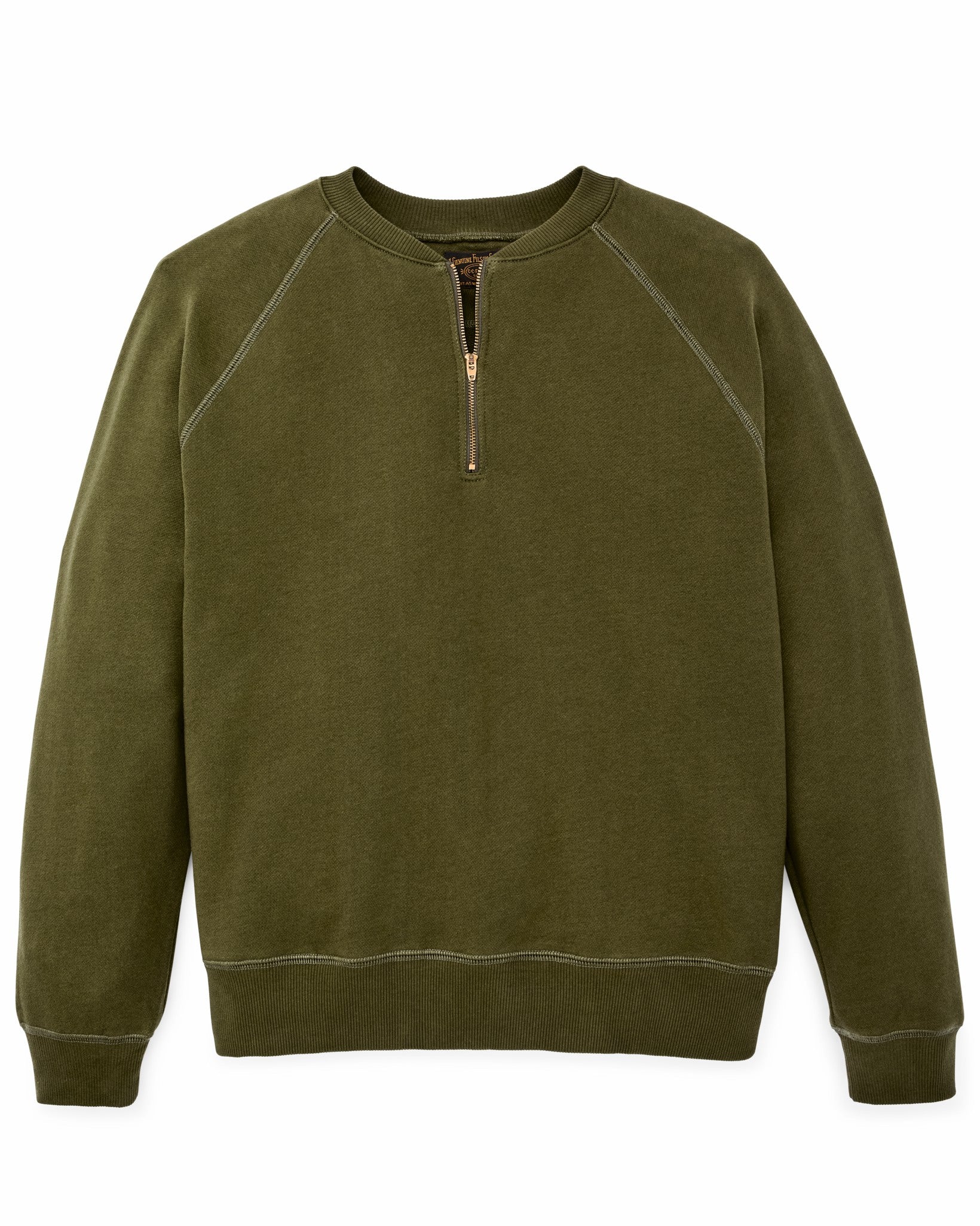 Filson Men Quarter-zip Terry Sweatshirt - Dark Olive