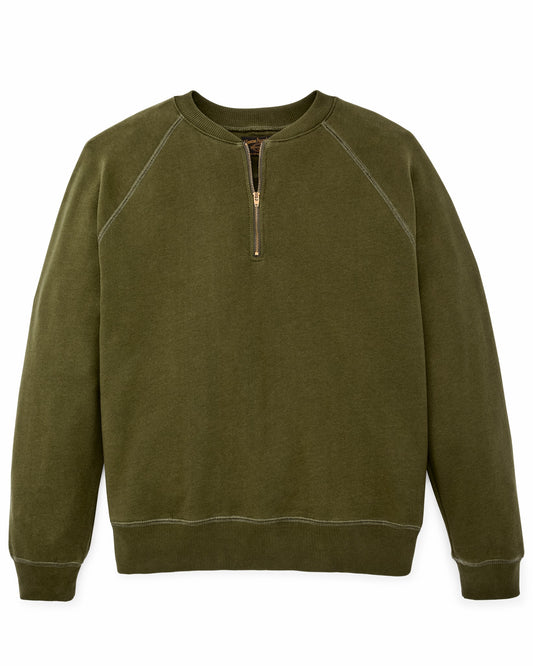 Filson Men Quarter-zip Terry Sweatshirt - Dark Olive
