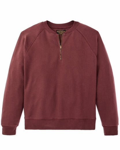 Filson Men Quarter-zip Terry Sweatshirt - Wine