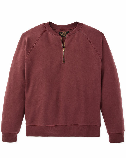 Filson Men Quarter-zip Terry Sweatshirt - Wine