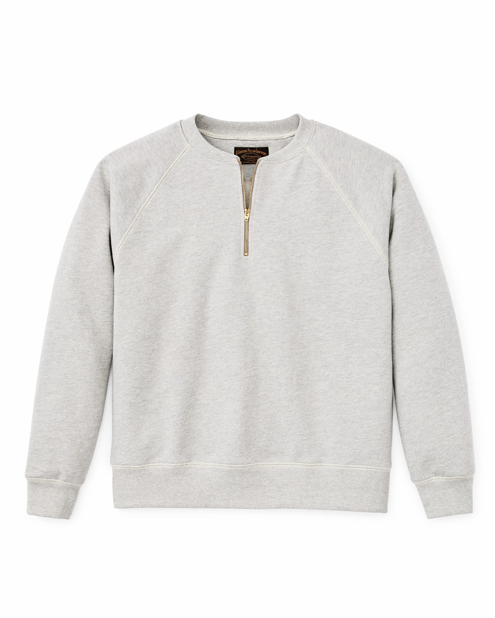 Filson Men Quarter-zip Terry Sweatshirt - Heather Gray