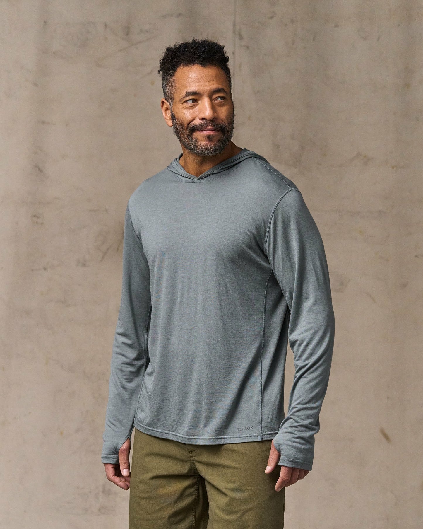 Filson Men Wool-Blend UPF Hoodie - Sage Gray