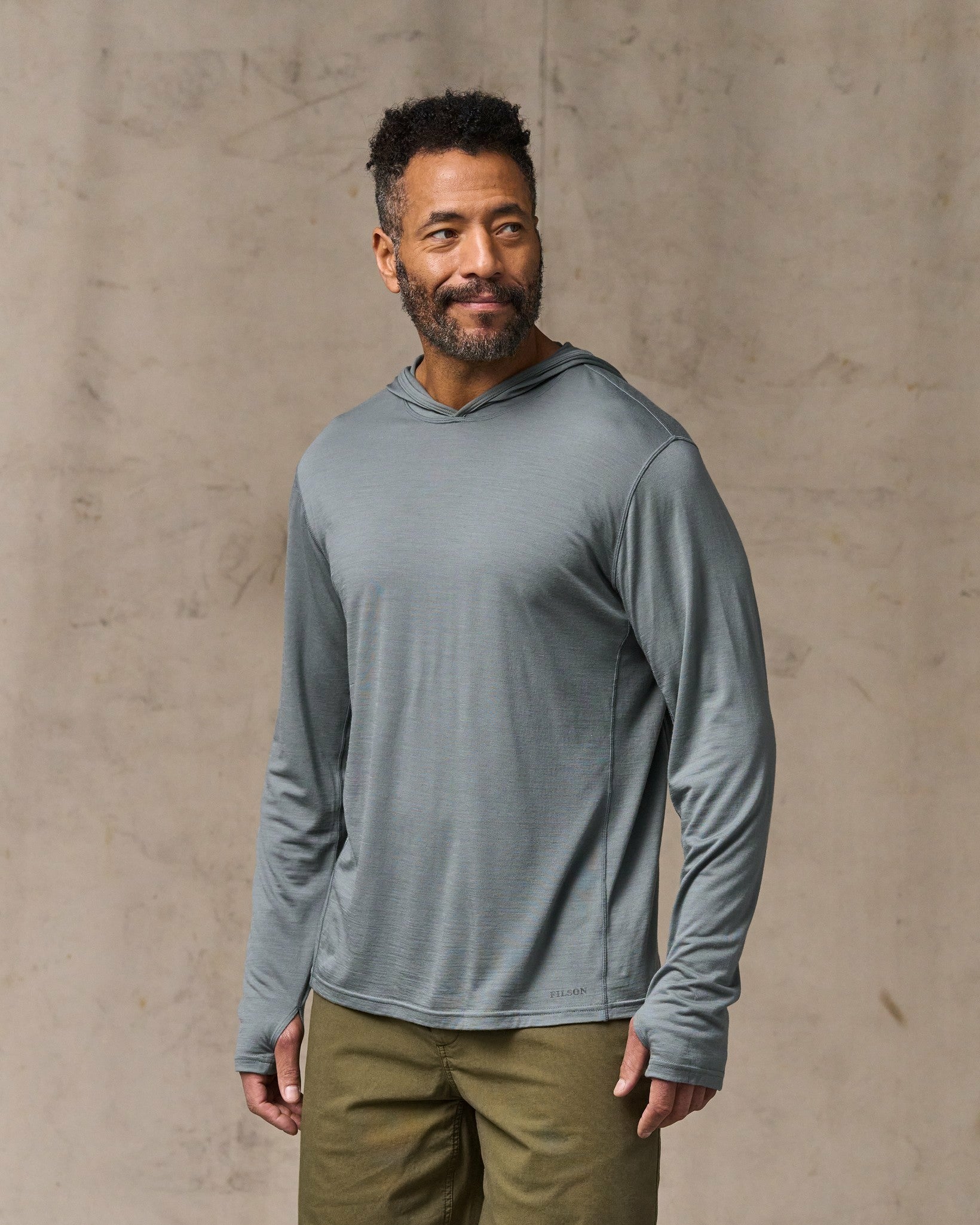 Filson Men Wool-Blend UPF Hoodie - Sage Gray