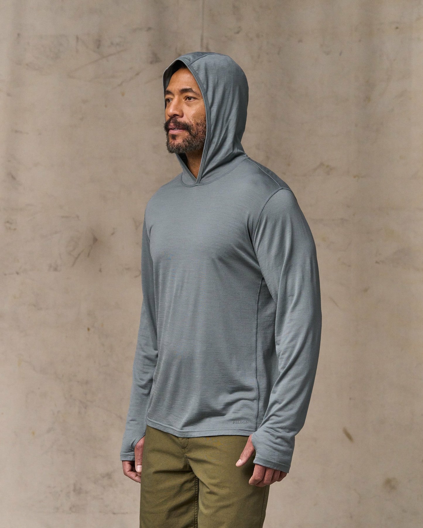 Filson Men Wool-Blend UPF Hoodie - Sage Gray