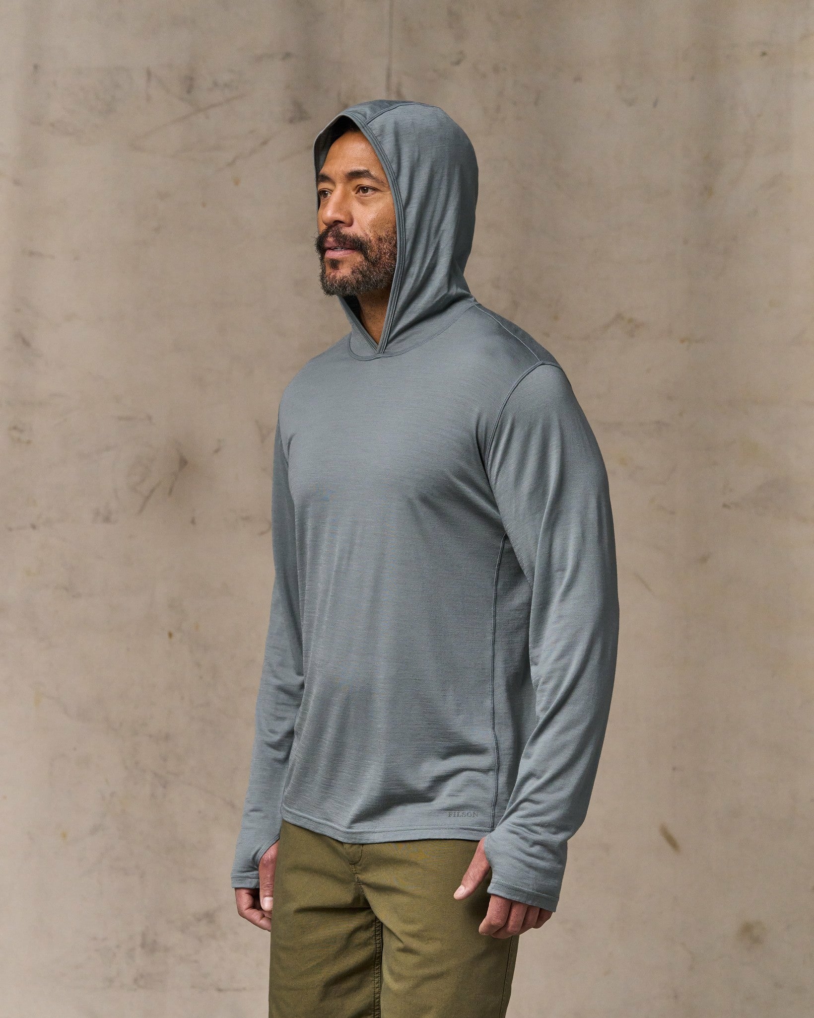 Filson Men Wool-Blend UPF Hoodie - Sage Gray