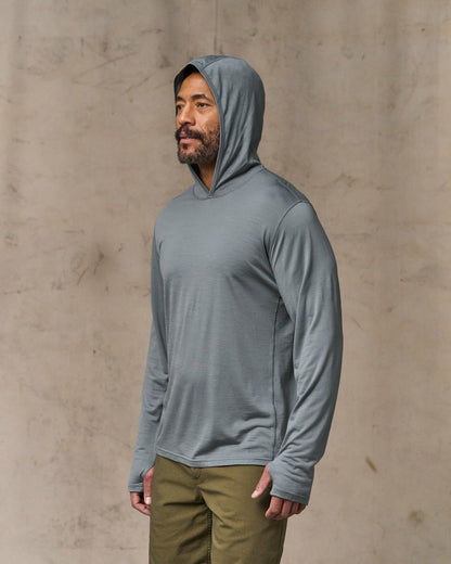 Filson Men Wool-Blend UPF Hoodie - Sage Gray