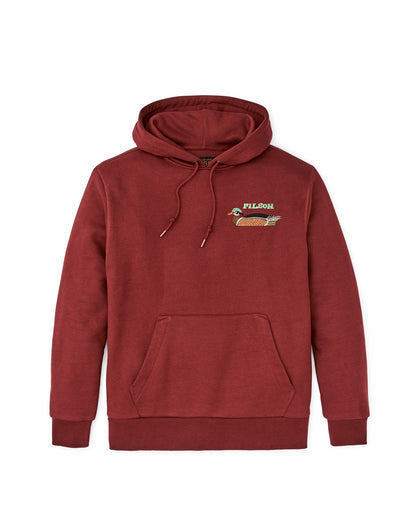 Filson Men Prospector Embroidered Hoodie - Fired Brick / Ducks