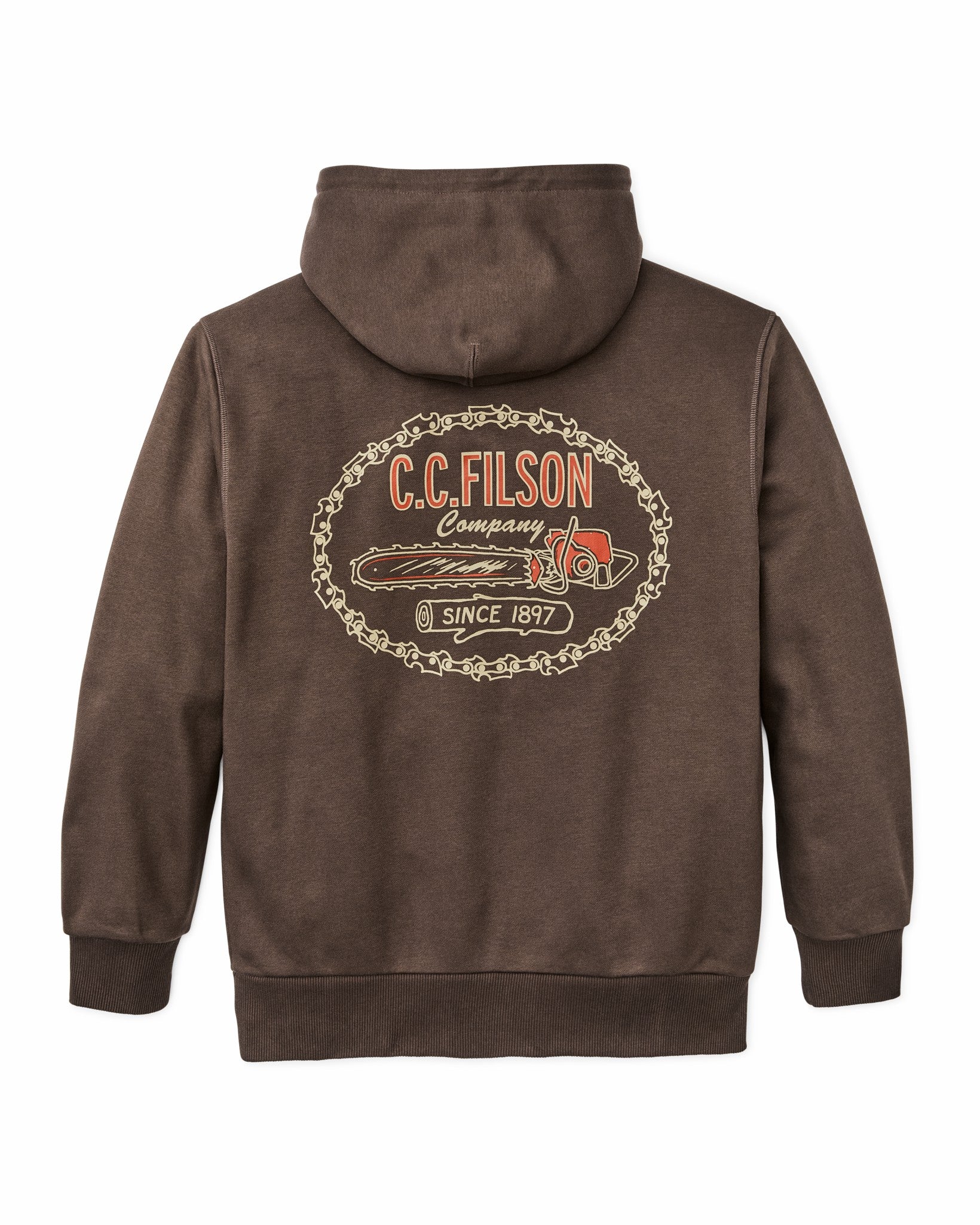 Filson Men Prospector Graphic Hoodie - Dark Brown / Logging