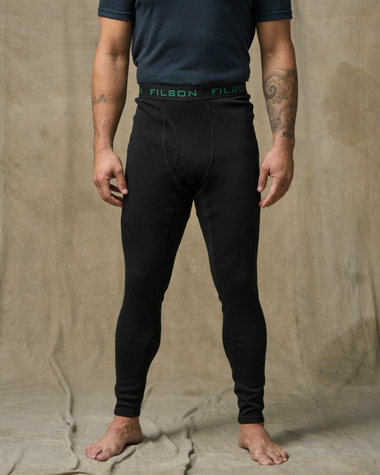 Filson Men 400g Merino Wool Bottoms - Black