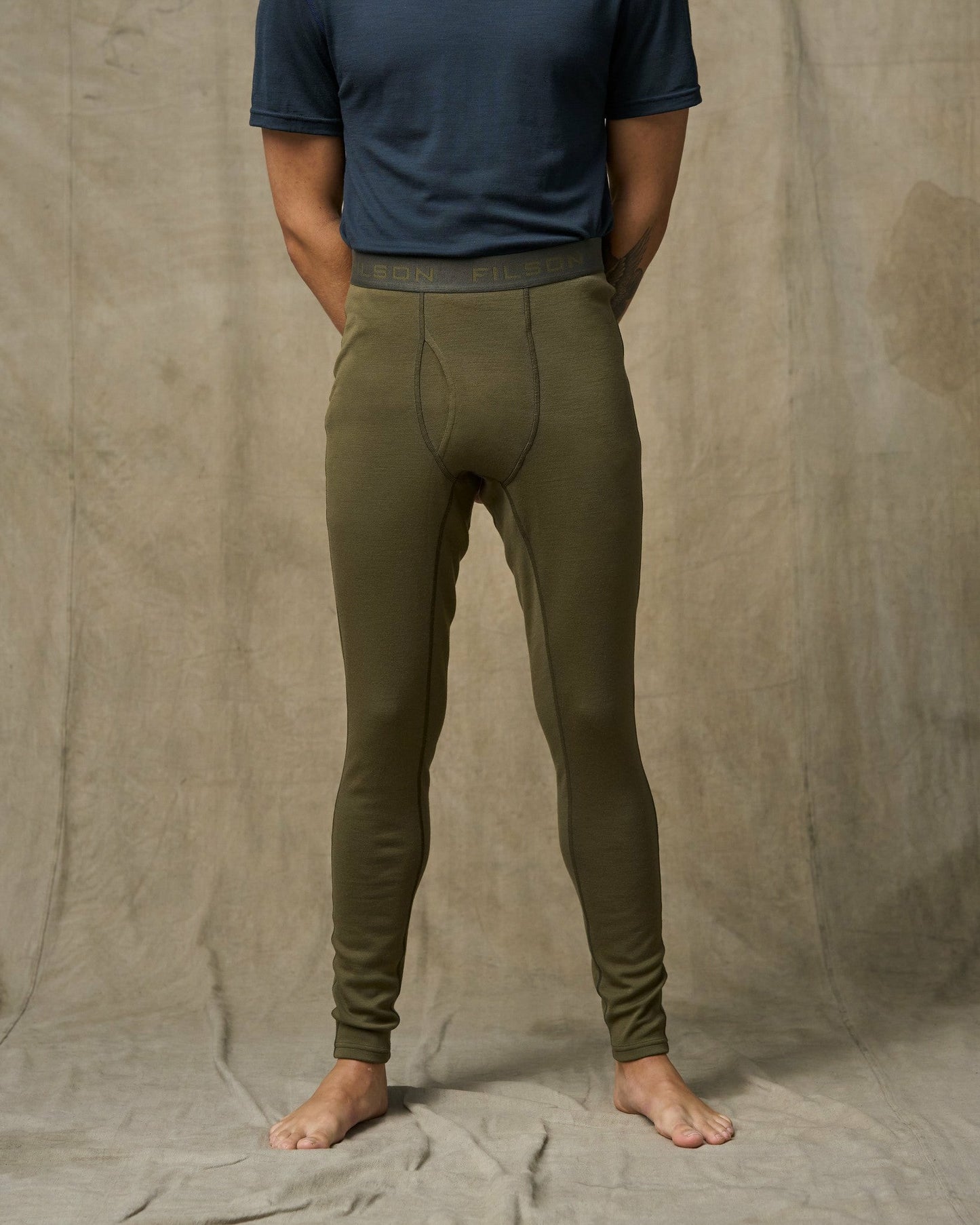Filson Men 400g Merino Wool Bottoms - Dark Olive