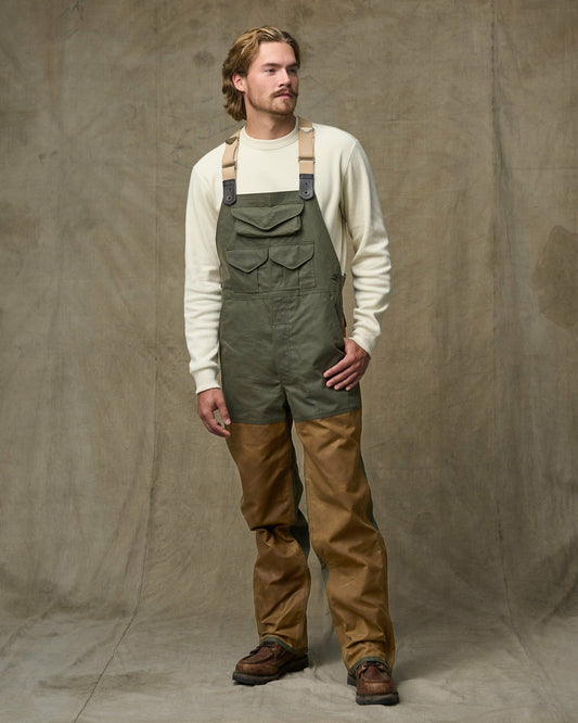Filson Men Tin Cloth Double Hunting Bibs with Zipper