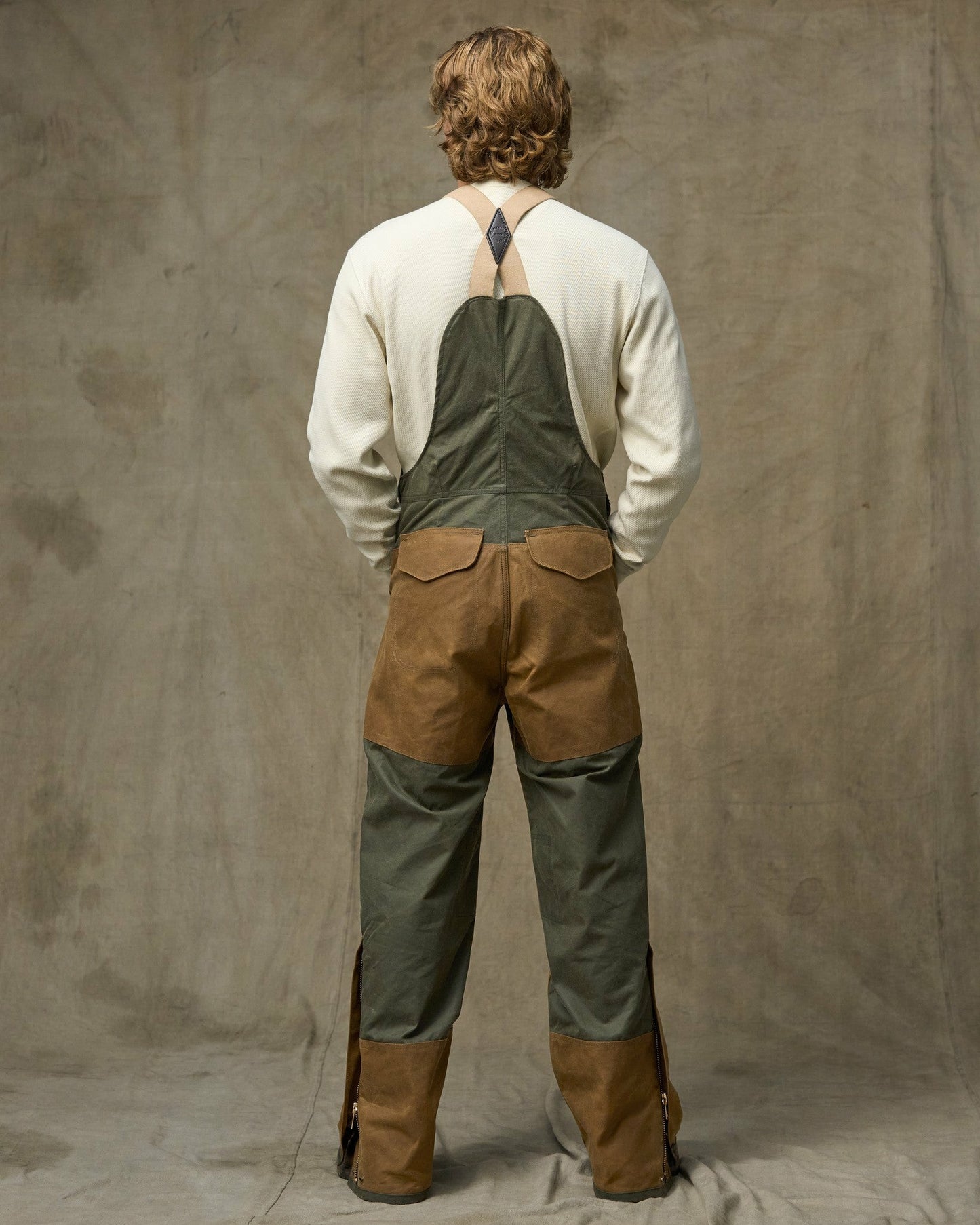 Filson Men Tin Cloth Double Hunting Bibs with Zipper