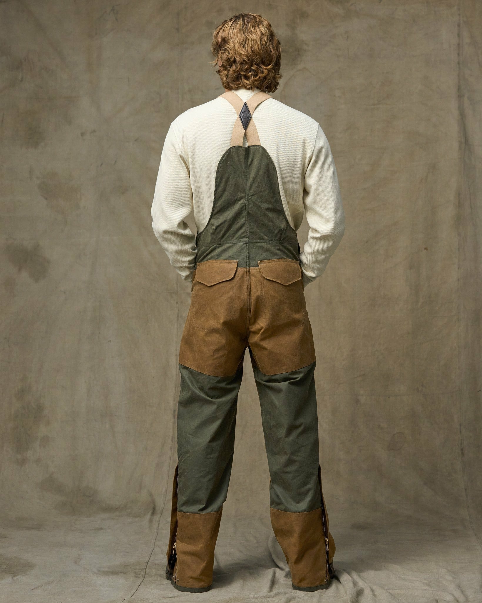 Filson Men Tin Cloth Double Hunting Bibs with Zipper