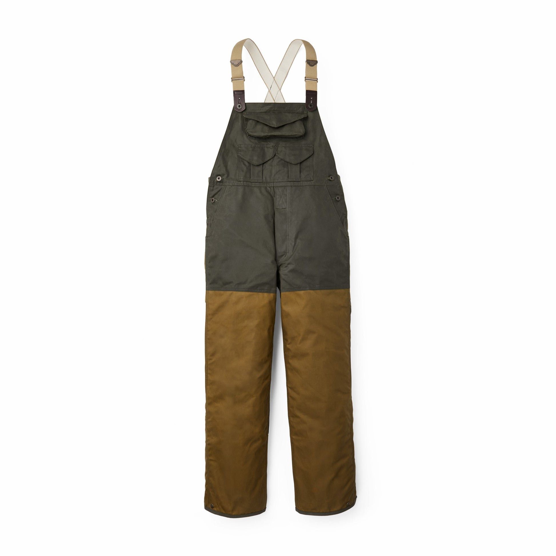 Filson Men Tin Cloth Double Hunting Bibs with Zipper