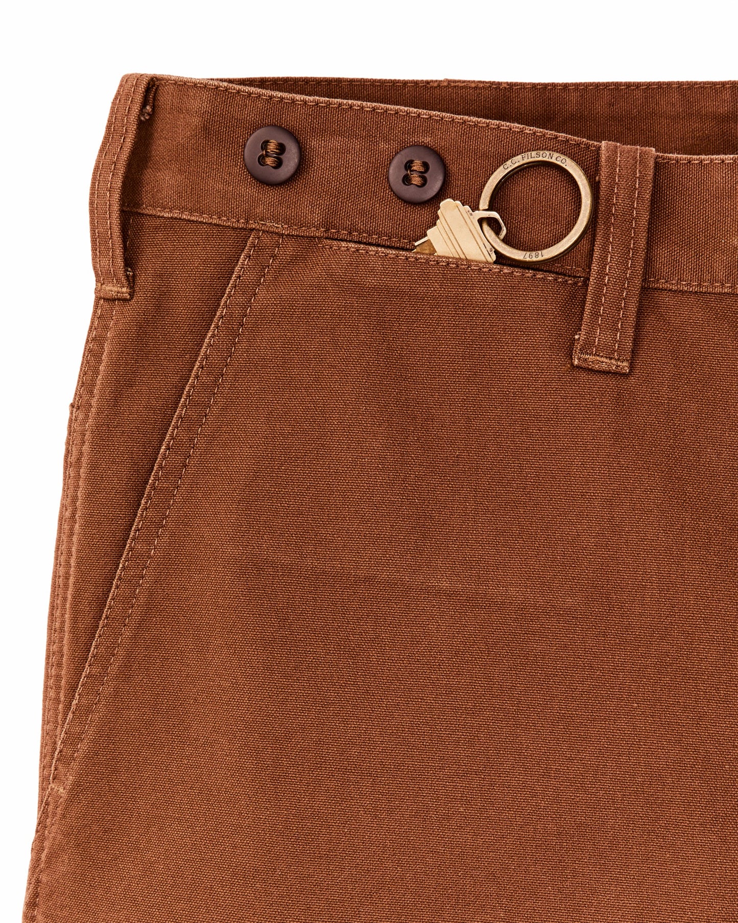 Filson Men Dry Tin Cloth Shorts - Whiskey