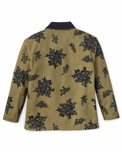 Filson Women Women's Canvas Barn Coat - Olive / Floral Print