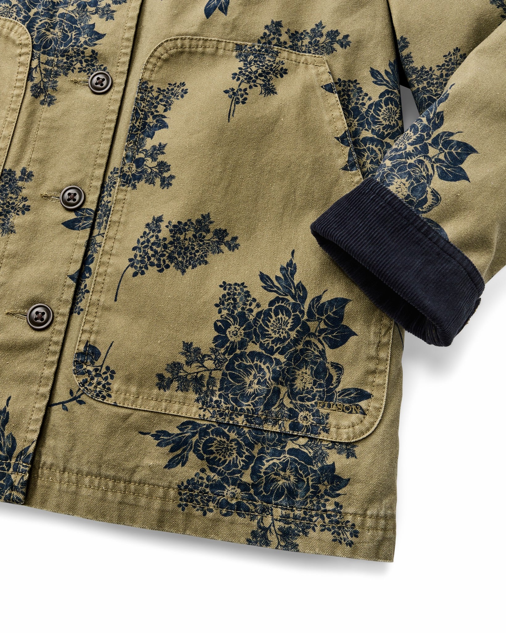 Filson Women Women's Canvas Barn Coat - Olive / Floral Print
