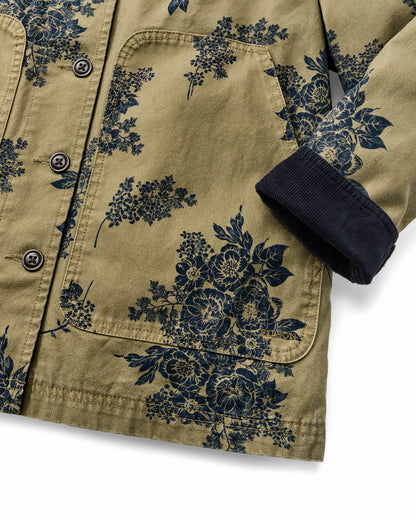 Filson Women Women's Canvas Barn Coat - Olive / Floral Print