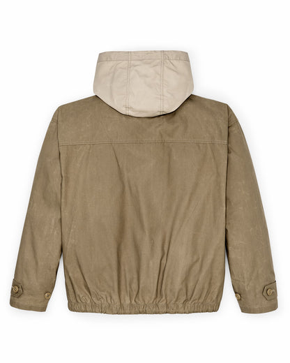 Filson Women Women's Dry Wax Hooded Popover - Khaki / Quail Tan