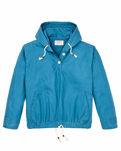 Filson Women Women's Dry Wax Hooded Popover - Marine Blue