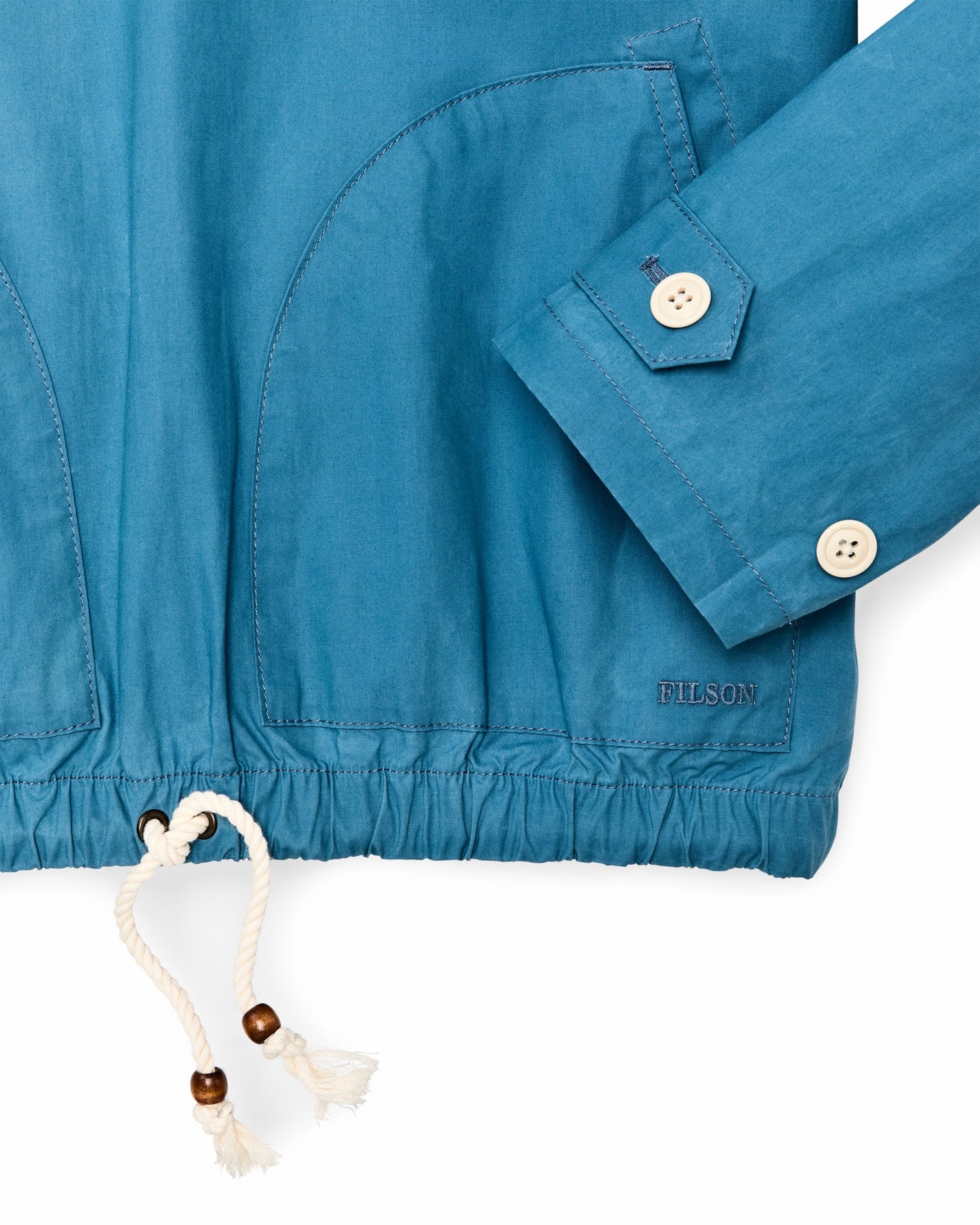 Filson Women Women's Dry Wax Hooded Popover - Marine Blue