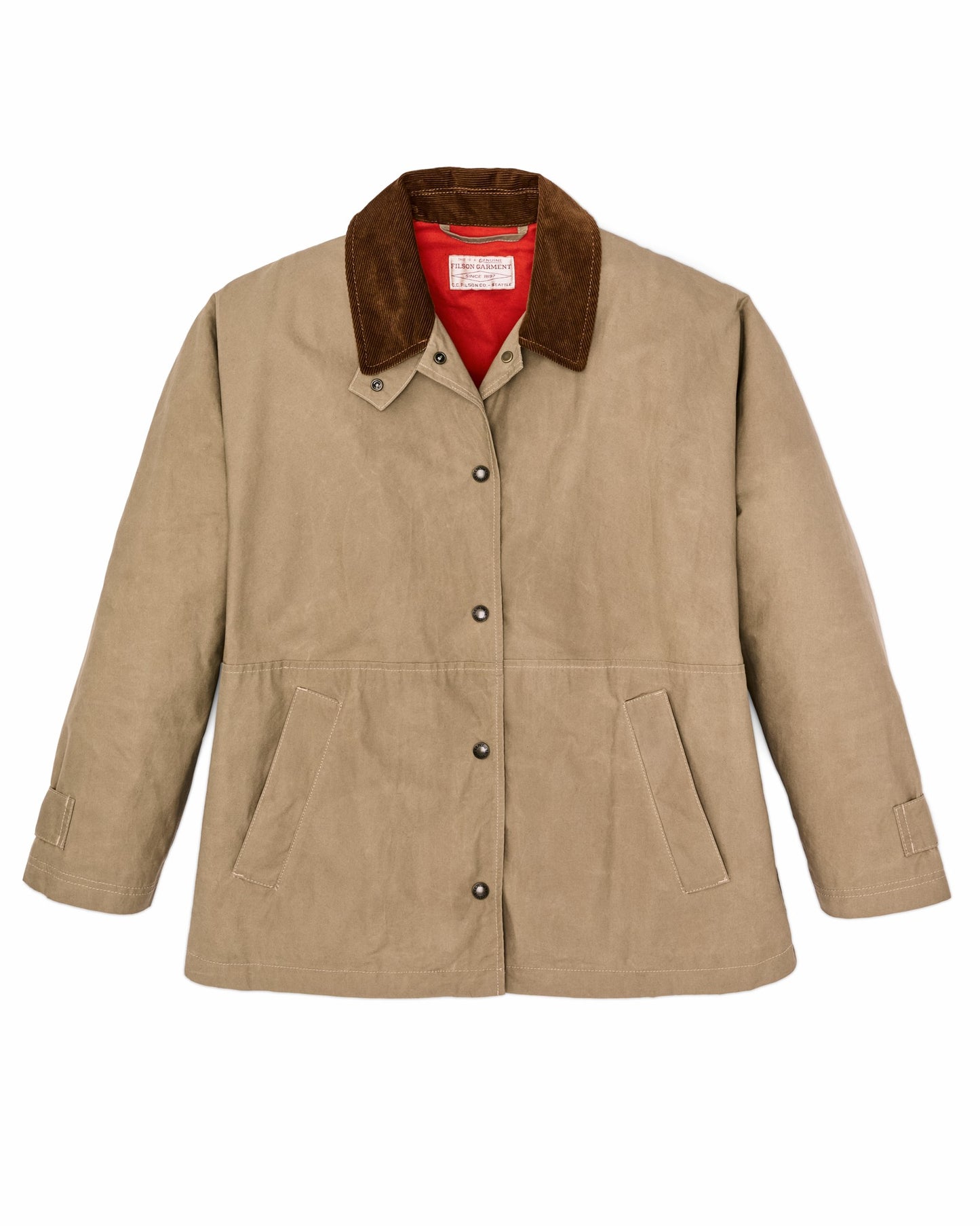 Filson Women Women's Harbor Front Waxed Jacket - Marsh Tan