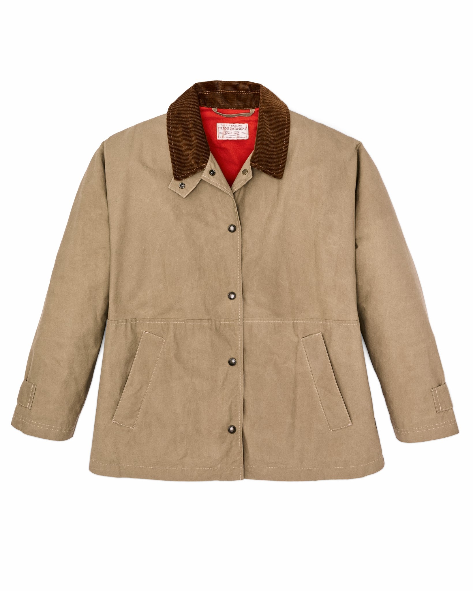 Filson Women Women's Harbor Front Waxed Jacket - Marsh Tan
