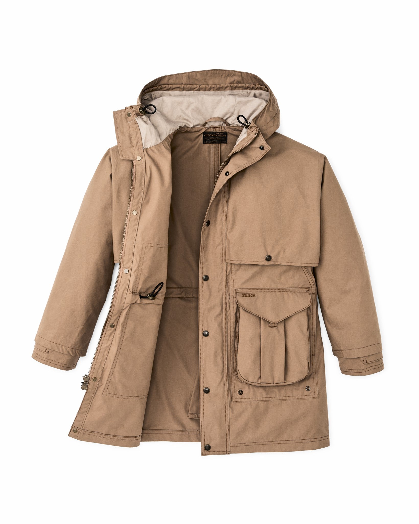 Filson Women Women's Aviator Cloth Long Raincoat