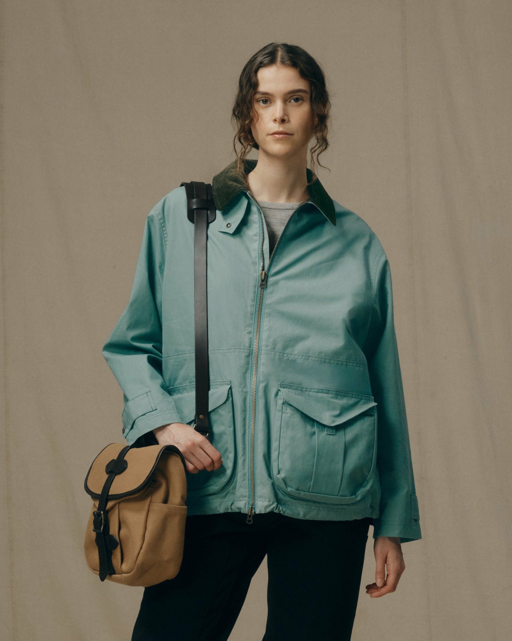 Filson Women Women's Cover Cloth Raincoat - Balsam Green