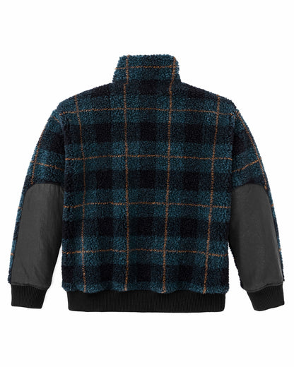 Filson Women Women's Pile Fleece Popover - Blue / Black Plaid