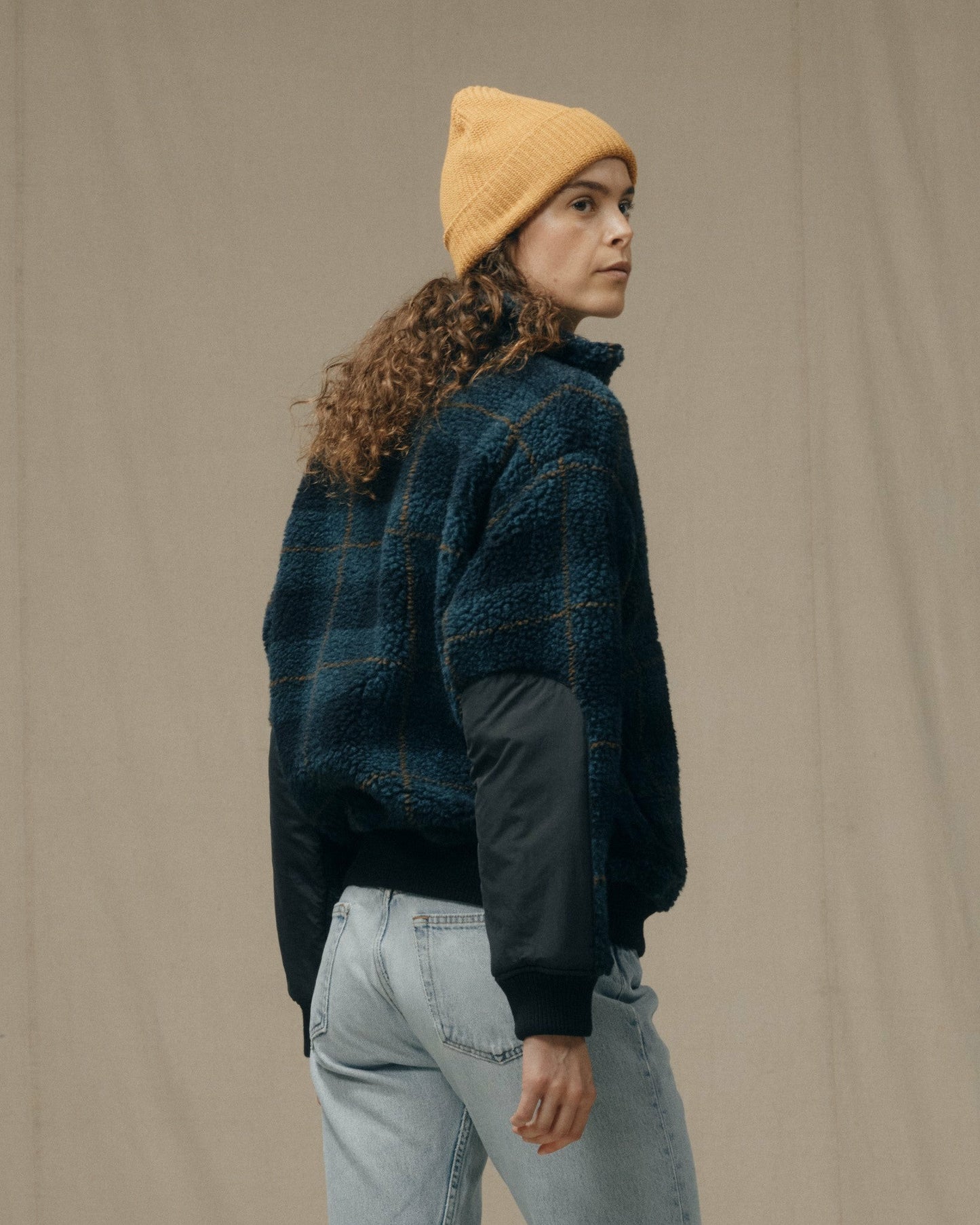Filson Women Women's Pile Fleece Popover - Blue / Black Plaid