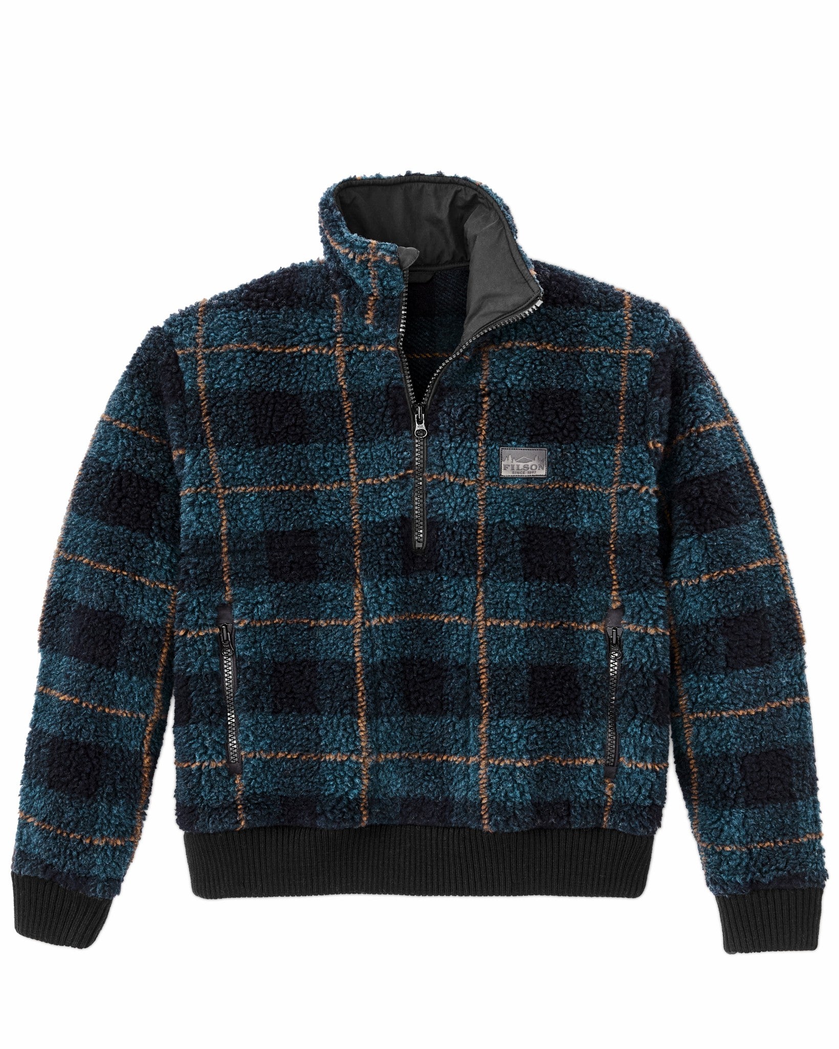 Filson Women Women's Pile Fleece Popover - Blue / Black Plaid
