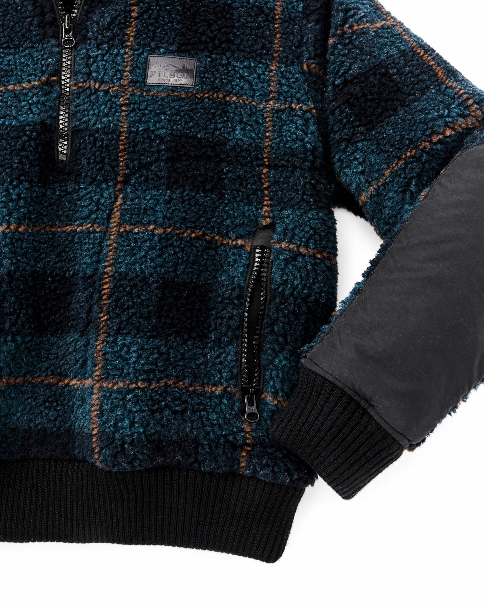 Filson Women Women's Pile Fleece Popover - Blue / Black Plaid