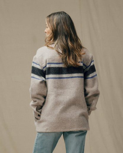 Filson Women Women's Wool Overshirt - Gray / Black Blanket Stripe