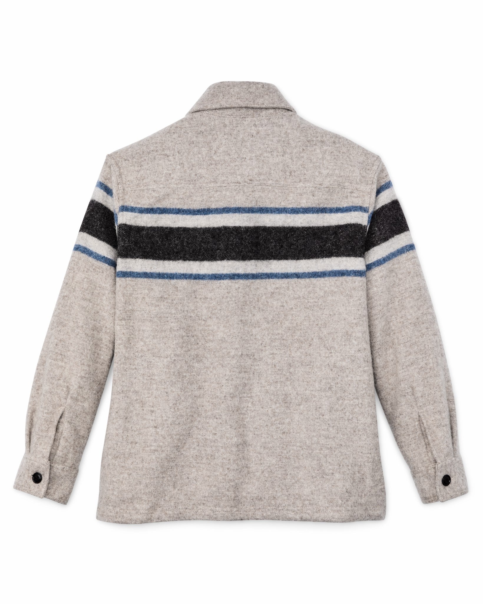Filson Women Women's Wool Overshirt - Gray / Black Blanket Stripe