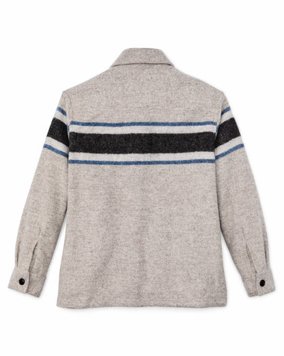 Filson Women Women's Wool Overshirt - Gray / Black Blanket Stripe
