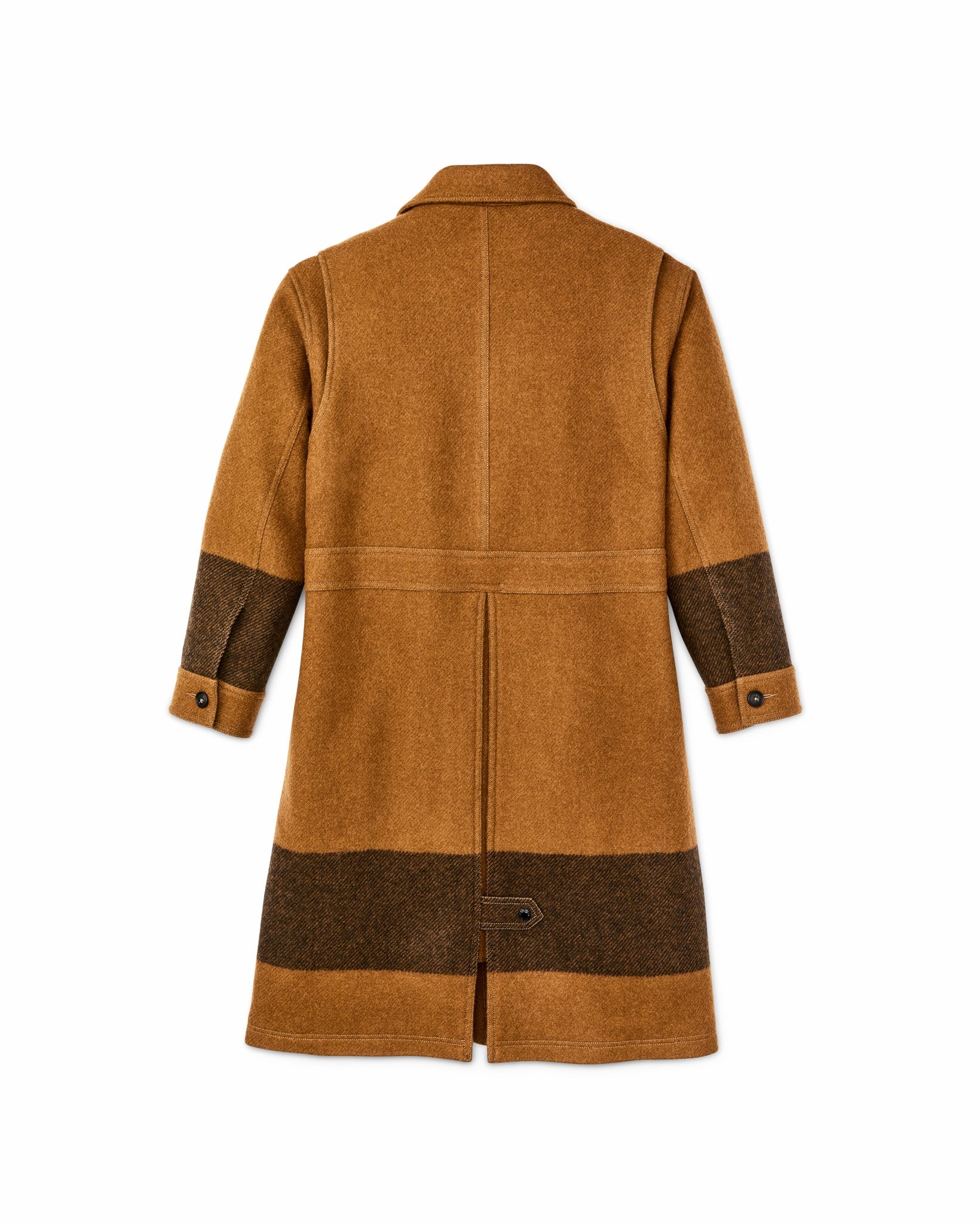 Filson Women Women's Wool Long Cruiser Coat - Whiskey / Black Stripe