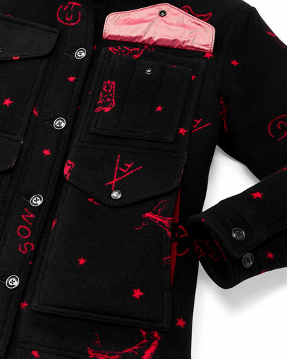 Filson Women Women's Jacquard Wool Cruiser Jacket - Black / Red Western