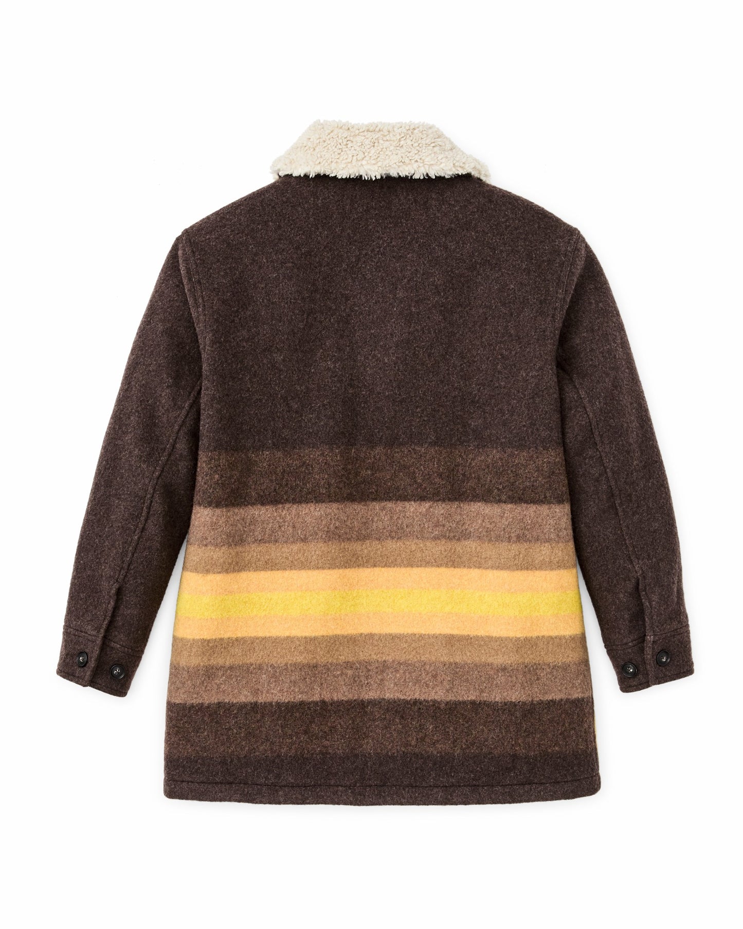 Filson Women Women's Kodiak Shawl Collar Coat - Brown / Yellow Stripe
