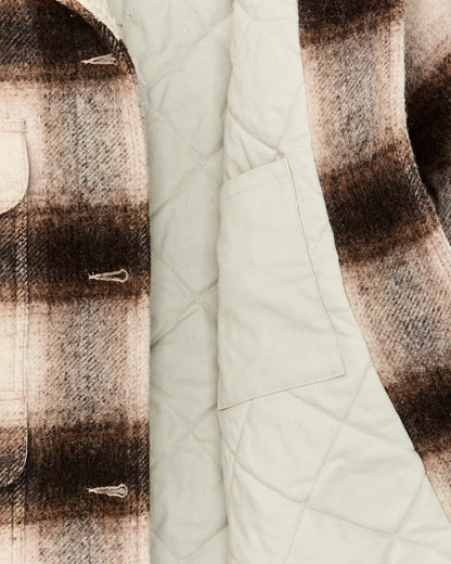 Filson Women Women's Kodiak Shawl Collar Coat - Cream / Brown Shadow Plaid