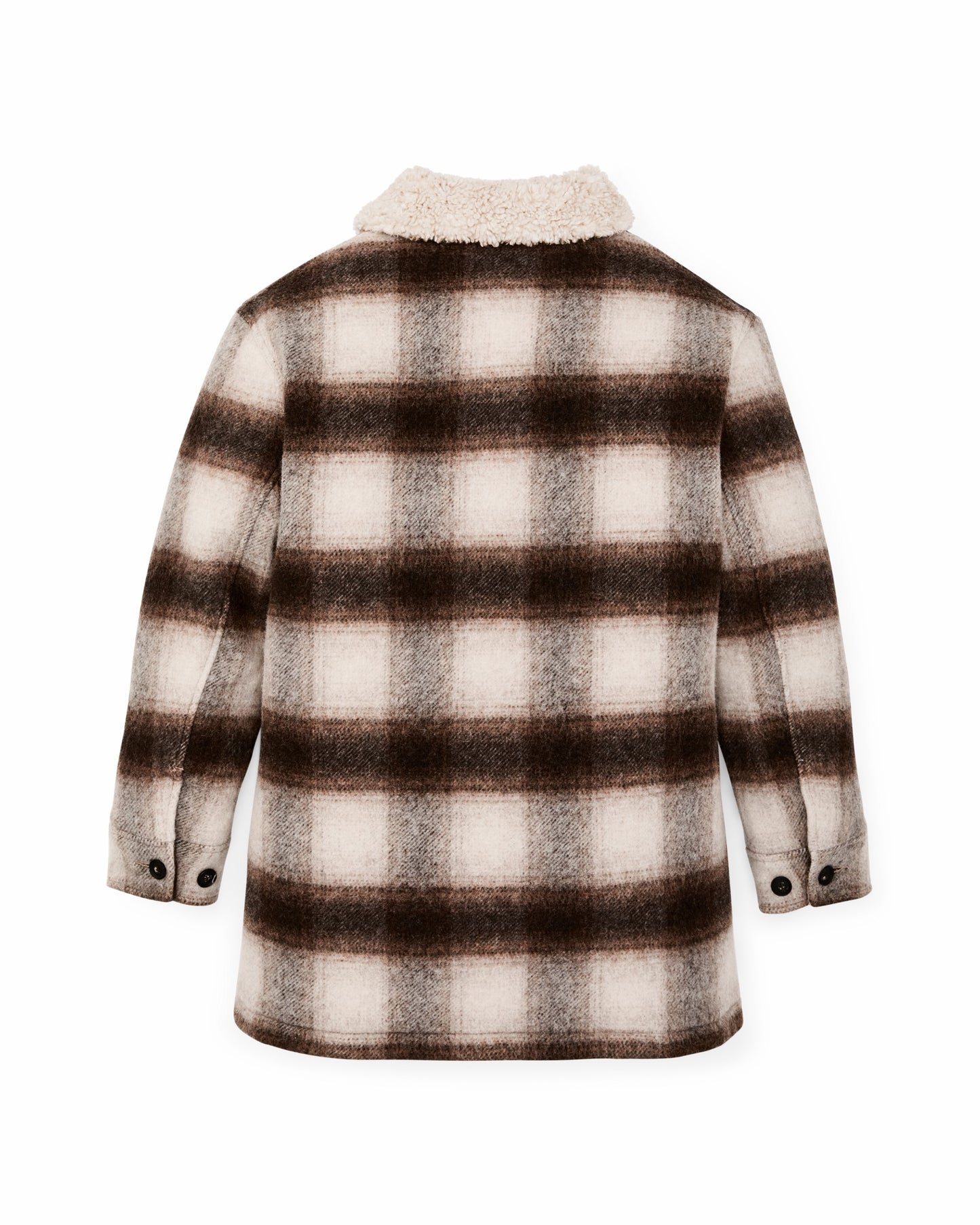 Filson Women Women's Kodiak Shawl Collar Coat - Cream / Brown Shadow Plaid