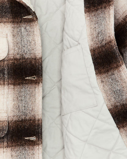Filson Women Women's Kodiak Shawl Collar Coat - Cream / Brown Shadow Plaid