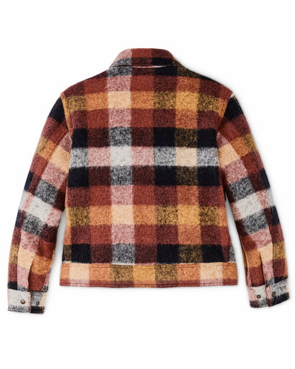 Filson Women Women's Blanket Wool Heritage Jacket - Red / Orange / Black Plaid