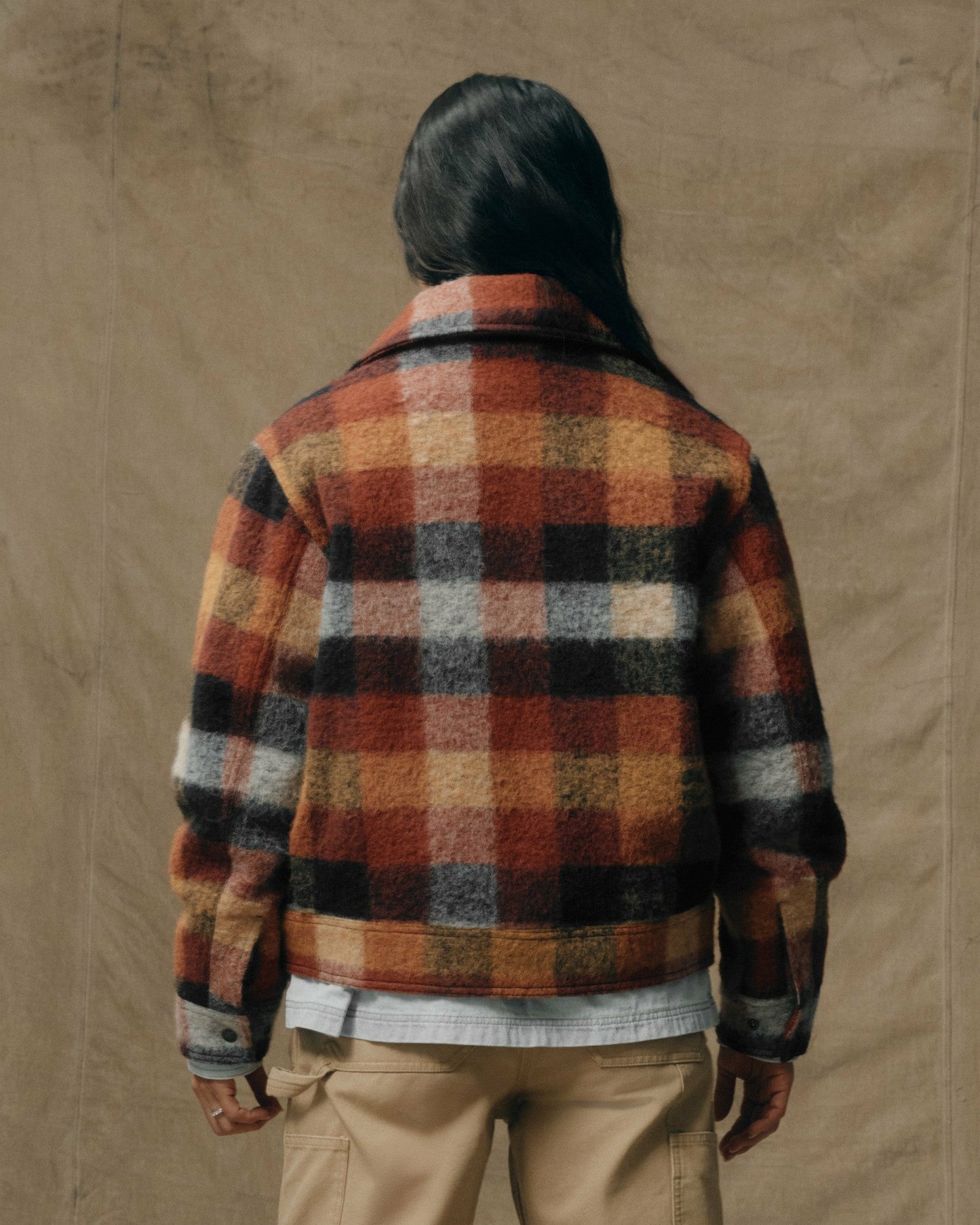 Filson Women Women's Blanket Wool Heritage Jacket - Red / Orange / Black Plaid